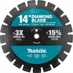 Makita 14 in. Segmented Rim Dual Purpose Diamond Blade for Concrete and Asphalt thumbnail 1