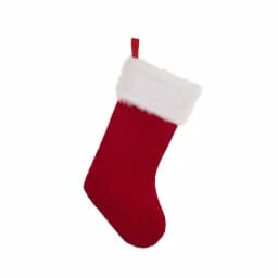 Glitzhome 20 in. Red Polyester Knitted Dog Stocking with Faux Fur Cuff (2-Pack) thumbnail 2