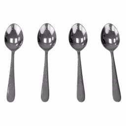 Unbranded Hammered Finish Silver 18/0 Stainless Steel Dinner Spoon Set, 4-Piece thumbnail 1