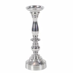 LITTON LANE Classic Aluminum Candle Stick Set of 3 - 10 in. x 14 in. Polished Silver Finish thumbnail 2
