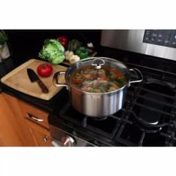 Chantal Induction 21 Steel 6 Qt. Round Stainless Steel Casserole Dish with Glass Lid, Brushed Stainless Steel thumbnail 5
