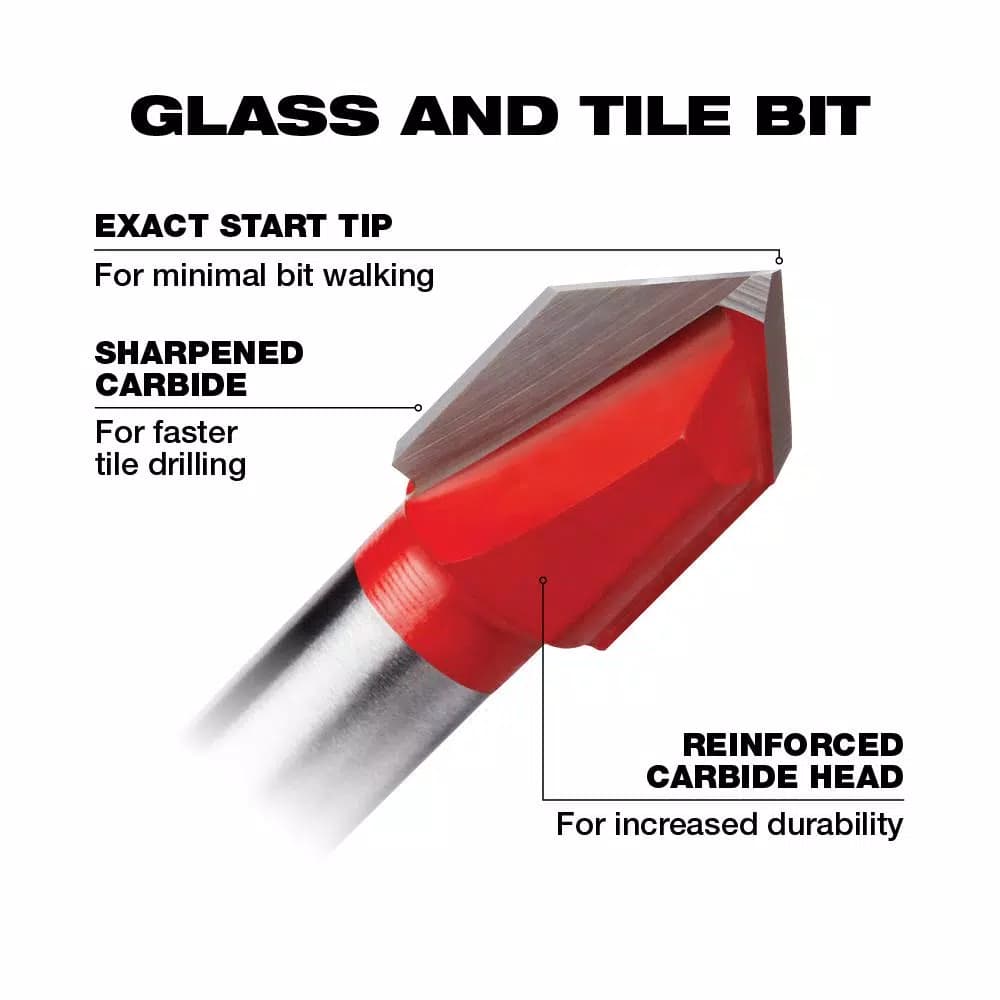 Milwaukee 4-Piece Carbide Glass and Tile Drill Bit Set