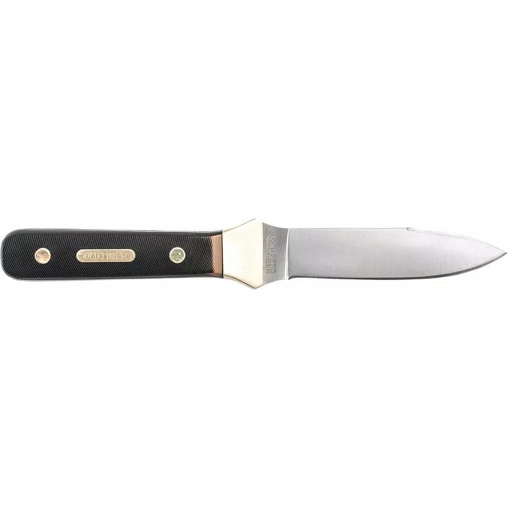 Schrade Old Timer 3.4 in. Full Tang Stainless Steel Spear Point Boot Knife with Leather Sheath