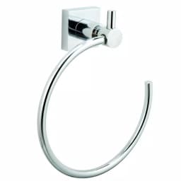 No Drilling Required Hukk Modern Chrome Towel Ring with No-Drill Mounting Hardware thumbnail 1