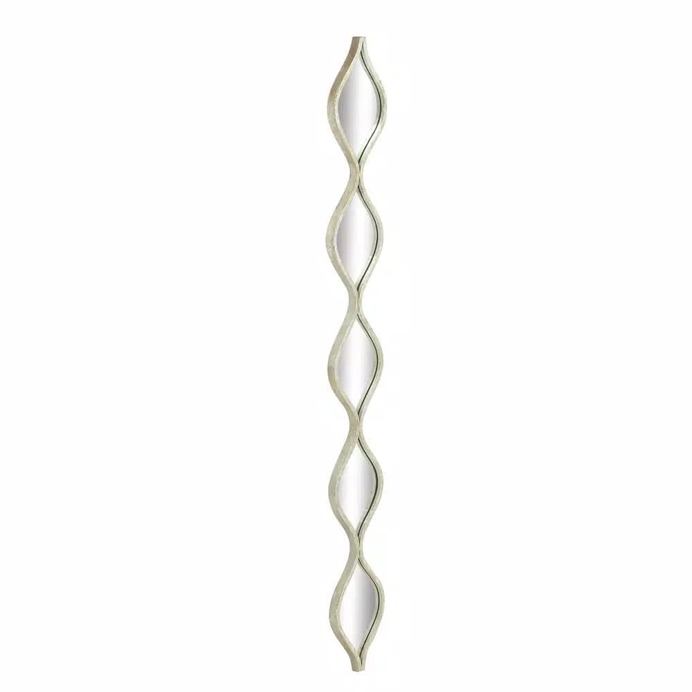 LITTON LANE Large Irregular Wavy Contemporary Metal Wall Mirror - Silver Polished Finish (59 in. H x 7 in. W)