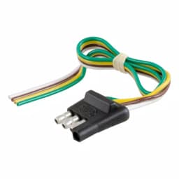 CURT 4-Way Flat Trailer Connector Plug with 12" Color-Coded Wires thumbnail 1
