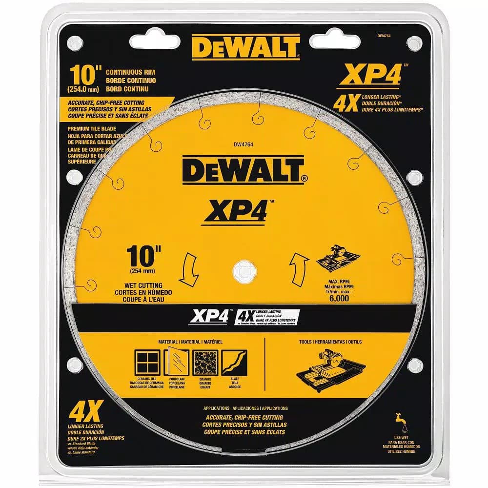 DEWALT XP4 10 in. Premium Wet Diamond Blade for Porcelain and Tile