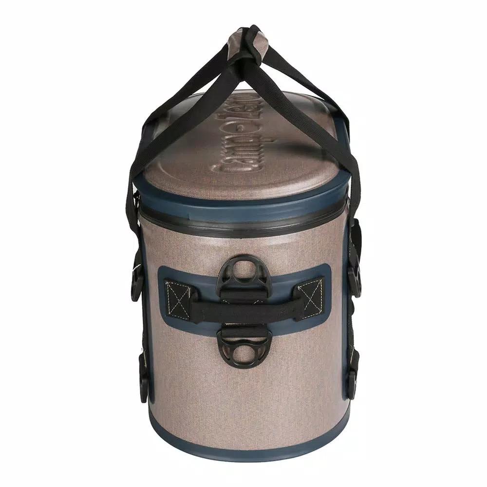 Camp-Zero 17.6 Qt. Soft Side Cooler, 30-Can Capacity, Beige and Blue