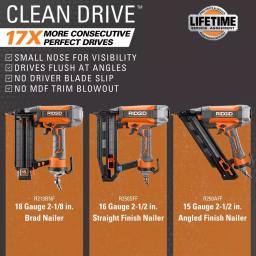 RIDGID 18-Gauge 2-1/8 in. Brad Nailer with CLEAN DRIVE Technology and Tool Bag thumbnail 9