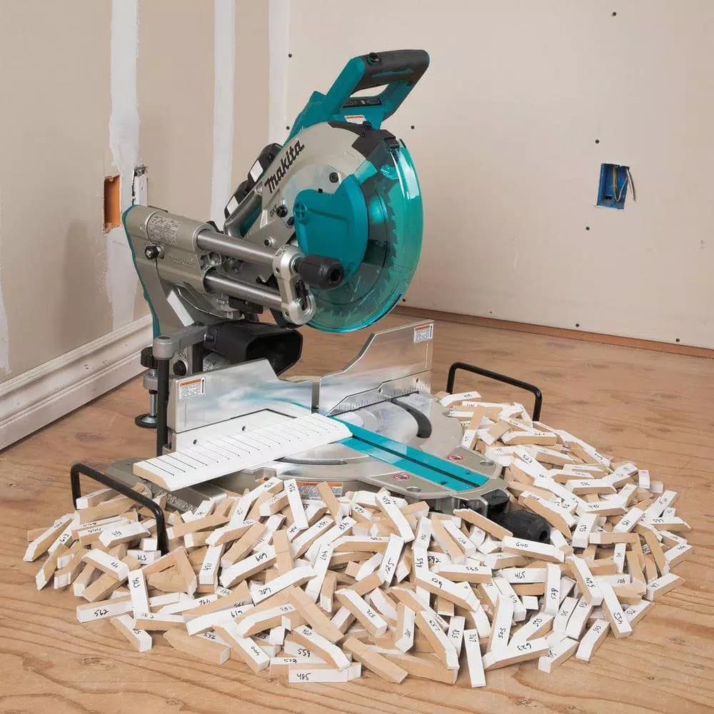 Makita 10 in. Dual-Bevel Sliding Compound Brushless Cordless Miter Saw with Folding Stand Kit