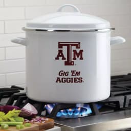 College Kitchen Collection Texas A&M University 12 Qt. Porcelain-Enameled Steel Nonstick Stock Pot with Lid, White thumbnail 4