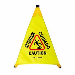 Alpine Industries 30 in. Yellow Multi-Lingual Pop-Up Wet Floor Sign thumbnail 4