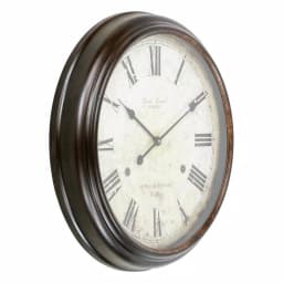 Aspire Home Accents Emmaline Distressed Brown Round Wall Clock - Oversized Romanesque Iron Frame thumbnail 2