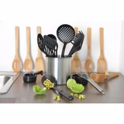 BergHOFF 23-Piece Studio Nylon and Bamboo Kitchen Utensil Set with Storage Tub thumbnail 3