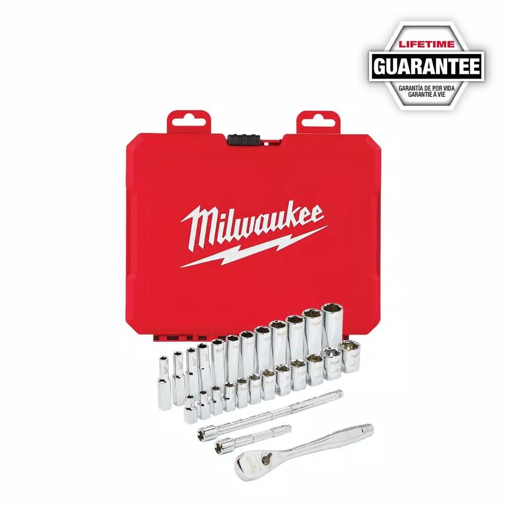 Milwaukee 28-Piece 1/4 in. Drive Metric Ratchet and Socket Set