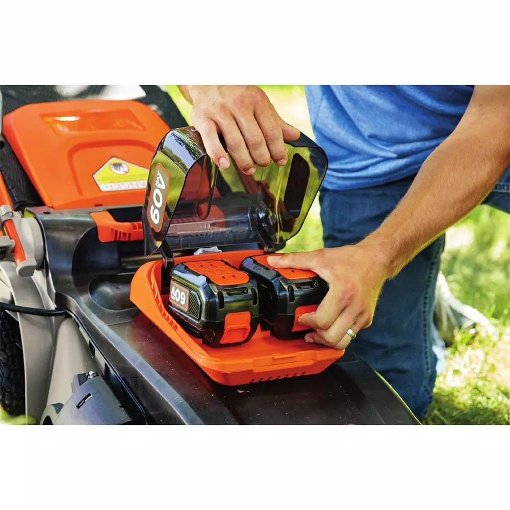 BLACK+DECKER 60V MAX Cordless 20 in. Walk Behind Push Lawn Mower with (2) 2.5 Ah Batteries and Charger