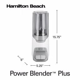 Hamilton Beach Power Blender Plus 20 oz. Personal Blender with Sound Shield, 800W Peak Power, White thumbnail 2