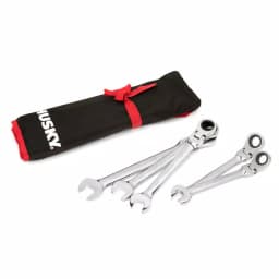 Husky 5-Piece Large Metric Flex Head Ratcheting Wrench Set, 16-21mm thumbnail 1