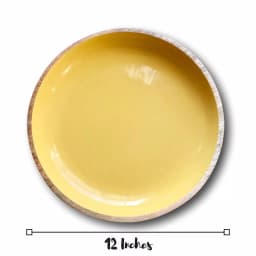 Kauri Design Large Mango Wood Fruit Bowl - Olive Green & Rustic Wood Decorative Serving Bowl thumbnail 5
