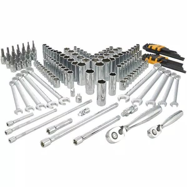 DEWALT 156-Piece Mechanics Tool Set, Ratchet and Socket Set with Molded Case
