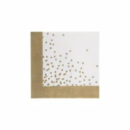 Sugar Plum Party SugarPlum Collection 32-Piece Gold and White Polka Dot Disposable Cocktail Paper Napkins thumbnail 1