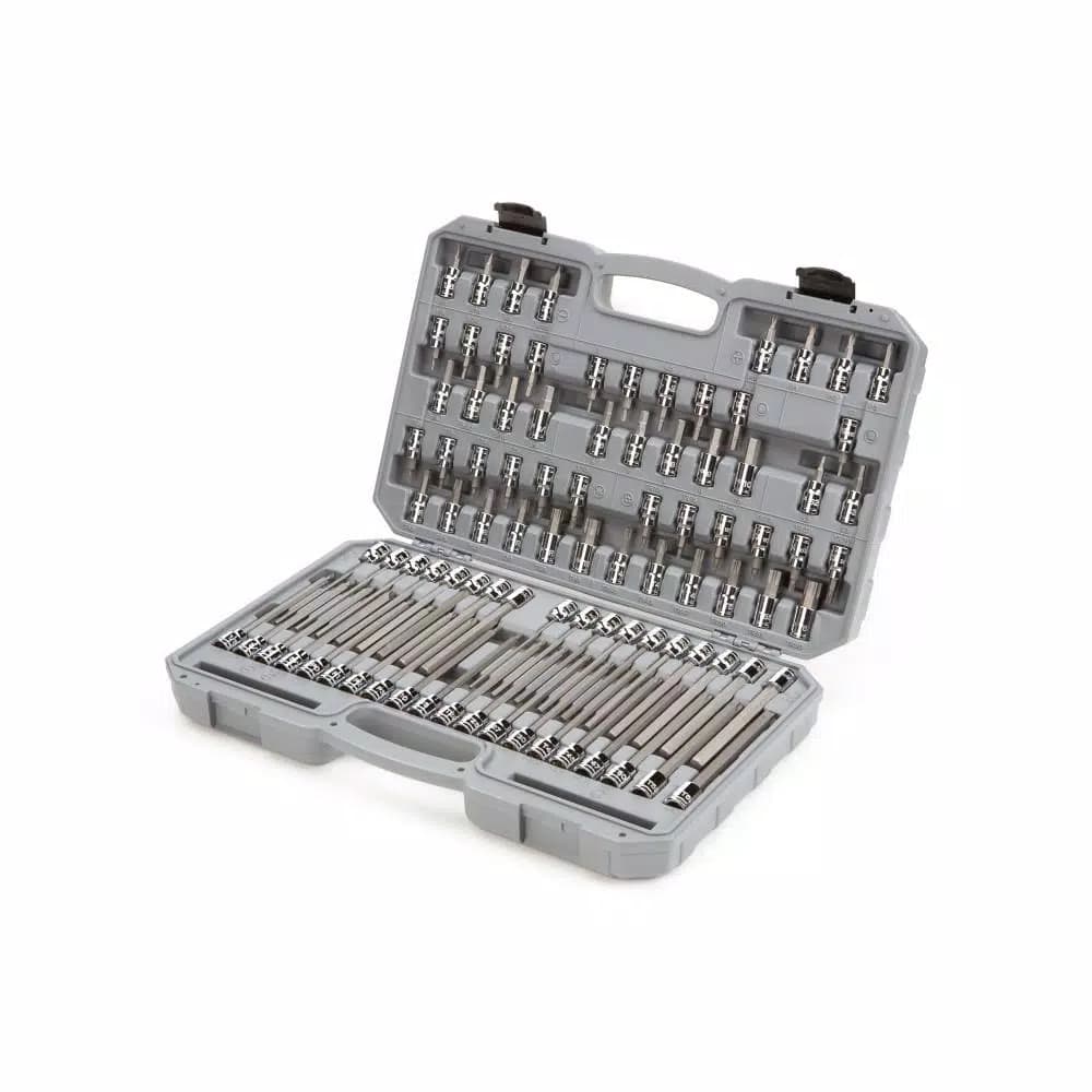 TEKTON 91-Piece 3/8 in. Drive Bit Socket Set - Hex, Torx, Phillips, Slotted, Square