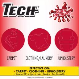 TECH Stain Remover - All-Purpose Fabric, Carpet, and Upholstery Cleaner, 8 oz. thumbnail 3