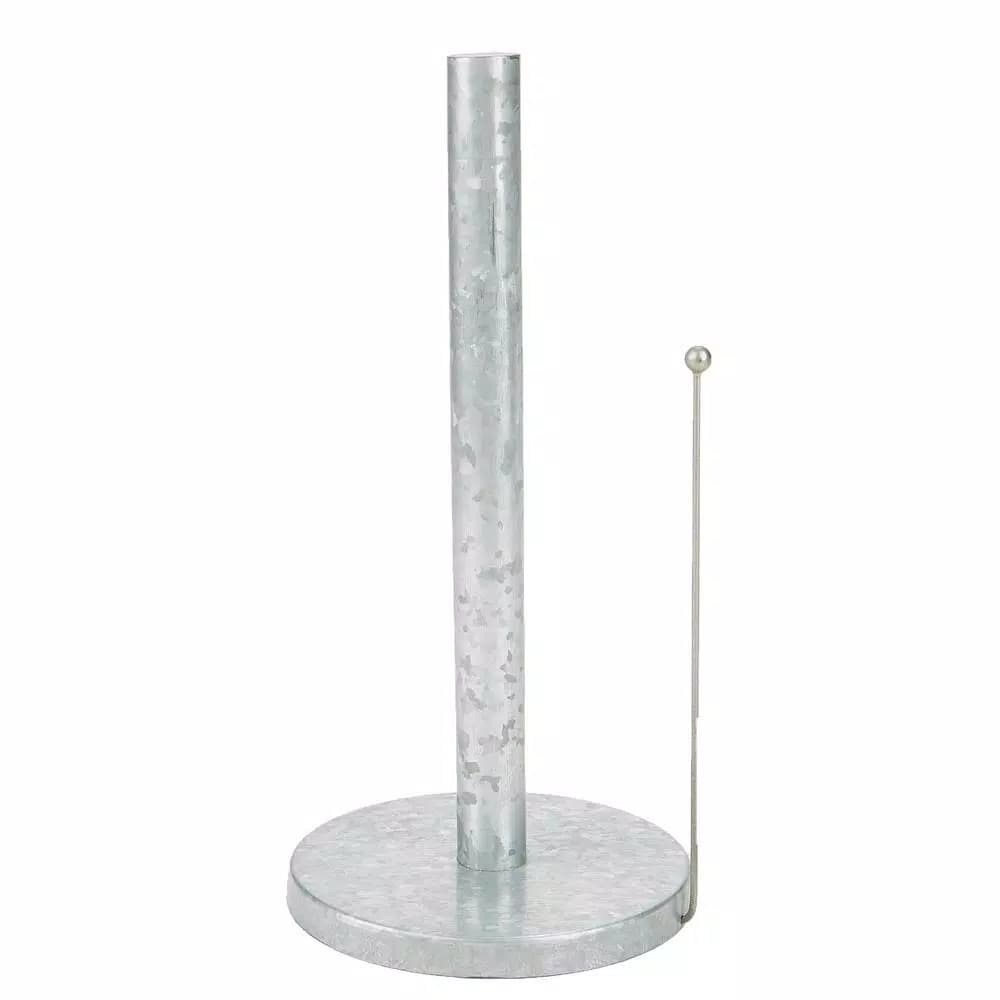 Mind Reader Silver Galvanized Steel Freestanding Paper Towel Holder - Multi-Purpose Countertop Stand