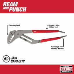 Milwaukee 20 in. Straight-Jaw Ream and Punch Pliers thumbnail 2