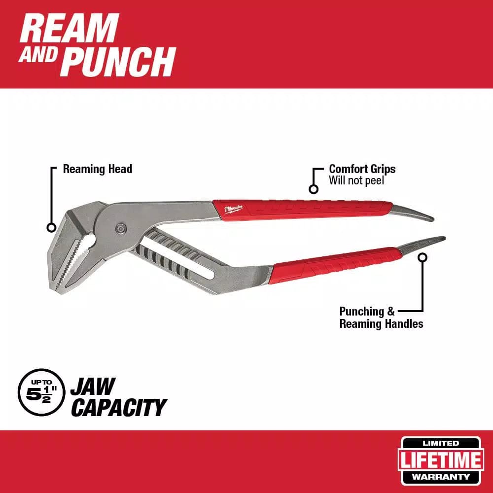 Milwaukee 20 in. Straight-Jaw Ream and Punch Pliers