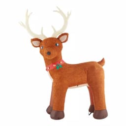 Home Accents Holiday 10.5 ft. Pre-Lit LED Giant Fuzzy Standing Reindeer Inflatable Outdoor Christmas Decoration thumbnail 1