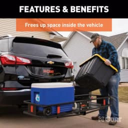 CURT Steel Wide Basket Style Hitch Cargo Carrier, 500 lb. Capacity, 2 in. Receiver thumbnail 7