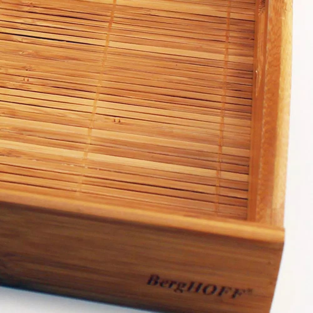 BergHOFF Eco-Friendly Bamboo Serving Tray, 17.5 in. Rectangle Tray for Breakfast in Bed and Coffee Tables