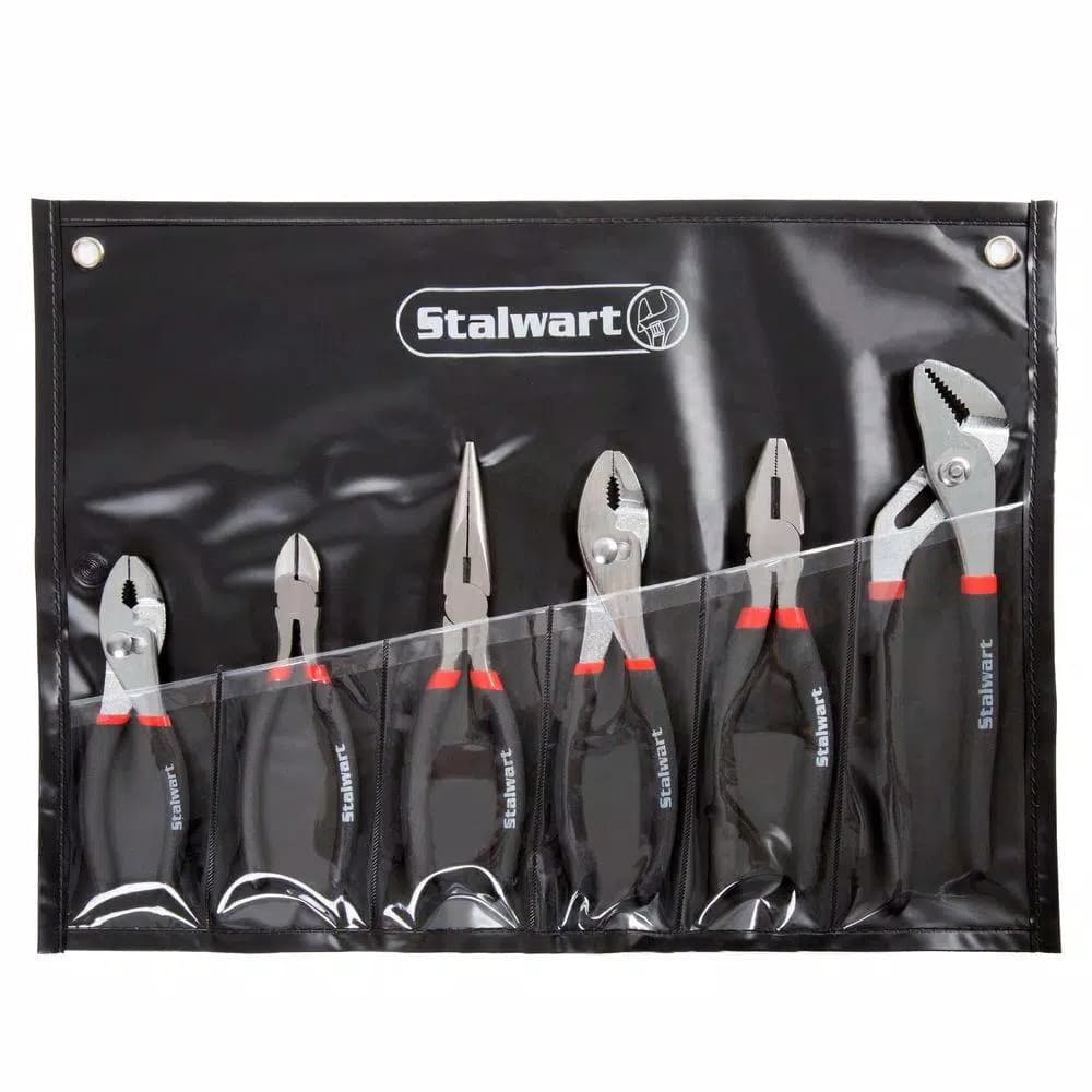 Stalwart 6-Piece Utility Plier Set with Storage Pouch