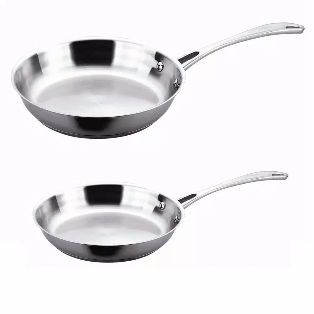 BergHOFF Copper Clad 2-Piece Stainless Steel Frying Pan Set, Polished Stainless Steel