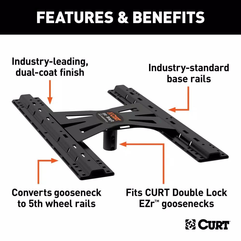 CURT X5 Gooseneck-to-5th-Wheel Adapter Plate for Double Lock EZr