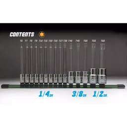 Capri Tools 15-Piece Long Torx Star Bit Socket Set, S2 Steel & Chrome Vanadium thumbnail 3