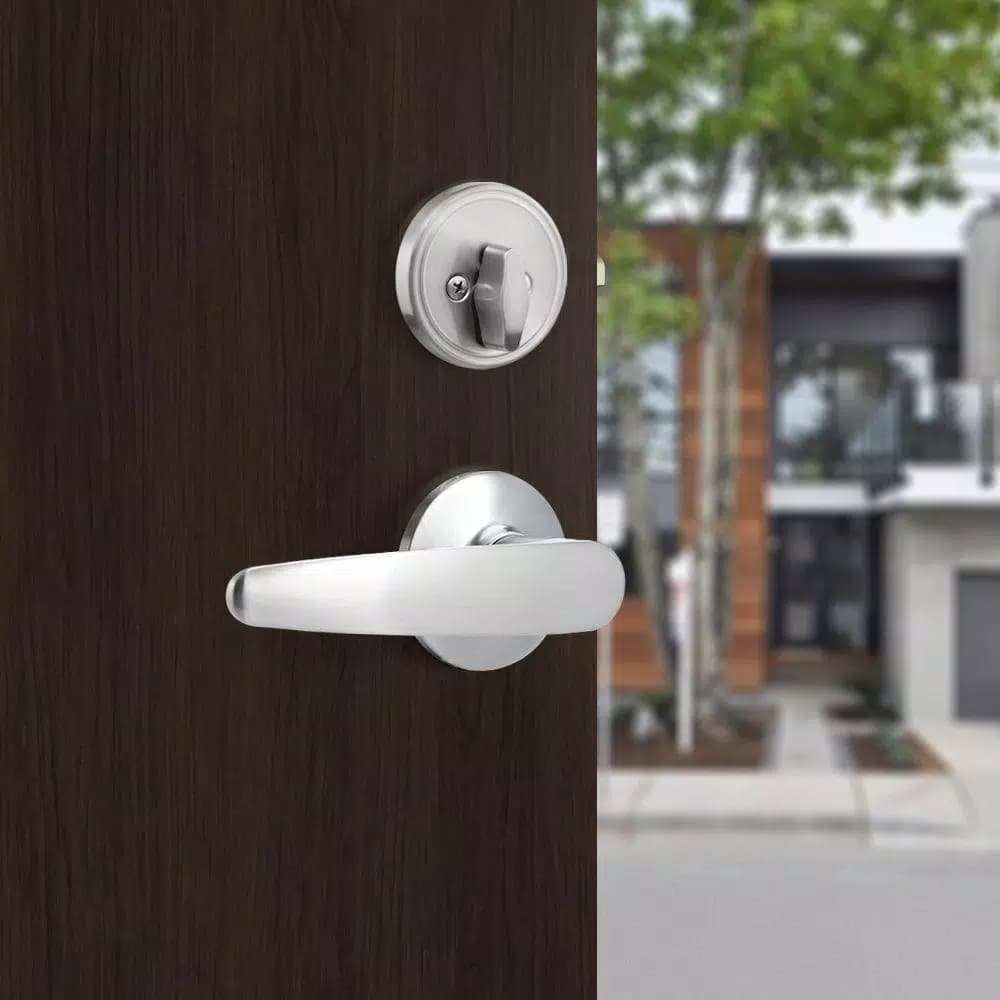 Toledo Fine Locks Single Cylinder Satin Nickel Keyed Entry Handleset