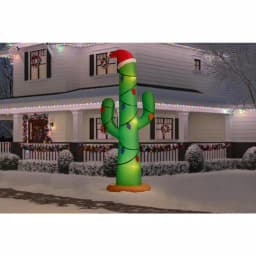 Home Accents Holiday 12 ft. Giant Airblown Inflatable Christmas Cactus with LED Lights thumbnail 2