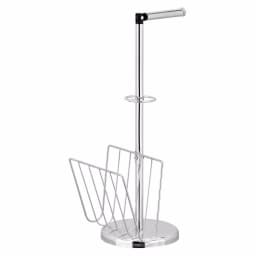 Furinno Wayar Freestanding Toilet Paper Holder and Magazine Rack with Storage, Silver thumbnail 3
