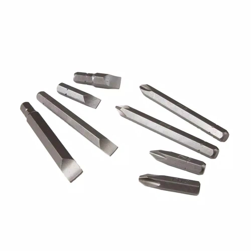 TEKTON 8-Piece Impact Screwdriver Bit Set, Chrome Vanadium Steel, 5/16 in. Hex Shank
