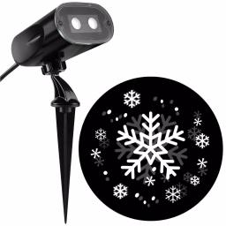 LightShow White Strobing Snowflake LED Holiday Projection Stake Projector thumbnail 1