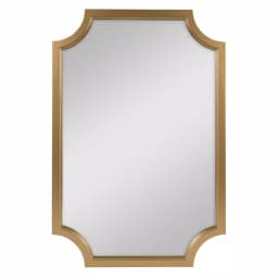 Kate and Laurel Hogan Scallop Corner Accent Mirror, Gold Contemporary Framed Wall Mirror, 24 x 36 in. thumbnail 1
