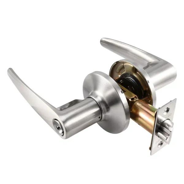 Toledo Fine Locks Barcelona Satin Nickel Keyed Entry Door Lever Set