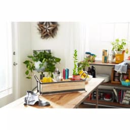 LITTON LANE Rustic Elegance 23" Wood and Iron 3-Compartment Rectangular Farmhouse Tray thumbnail 3