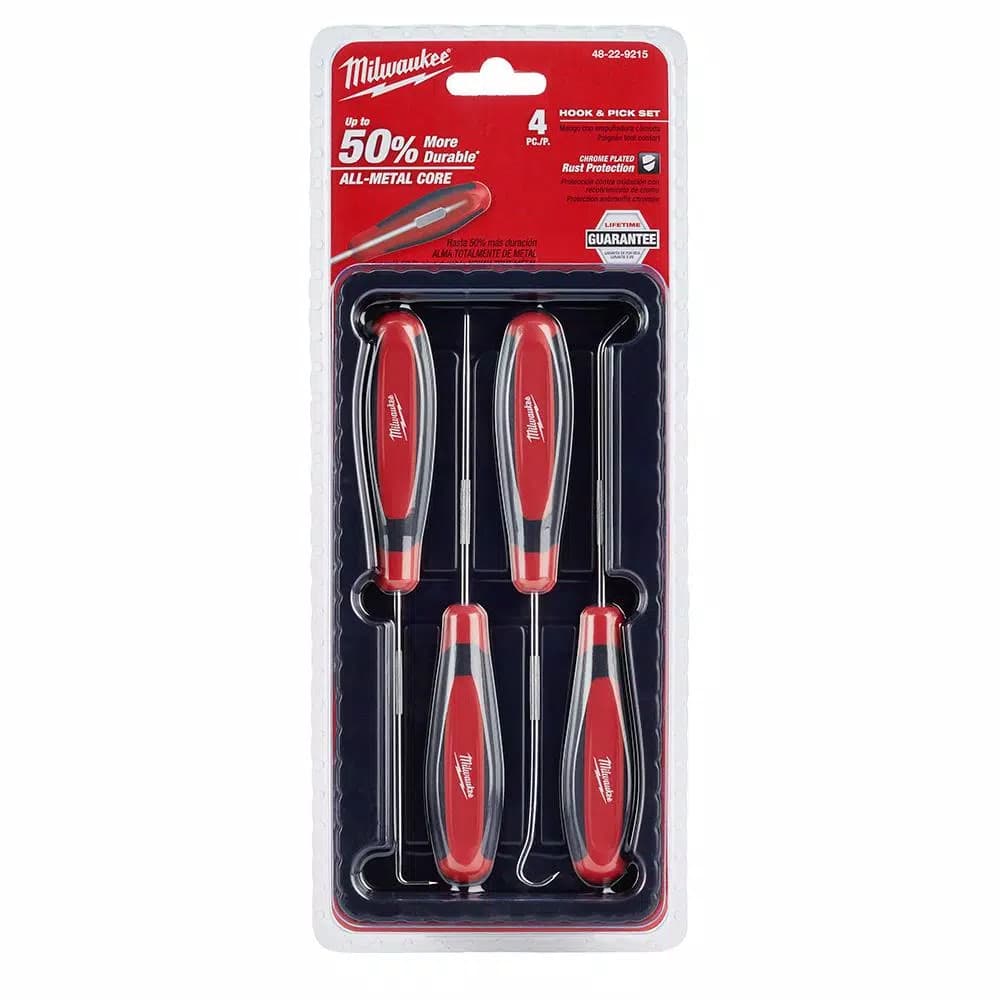 Milwaukee 4-Piece Hook and Pick Set with All-Metal Core