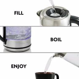 Ovente KG612S 1.7L Glass Electric Kettle, 1500W Silver Stainless Steel with Blue LED Light thumbnail 5