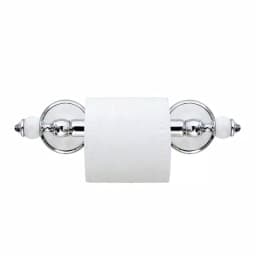 MODONA ARORA Toilet Paper Holder - White Porcelain & Polished Chrome Stainless Steel Roller thumbnail 4