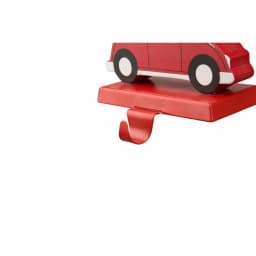 Glitzhome Red Car Wooden and Metal Christmas Stocking Holder - Travel Theme Holiday Decor thumbnail 4