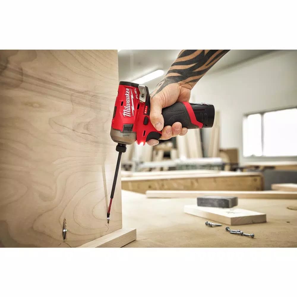Milwaukee M12 FUEL 12V Brushless Cordless Surge Impact and Hammer Drill Combo Kit (2-Tool)